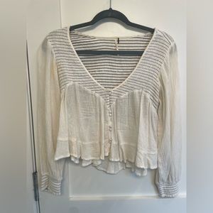 Free People White Blouse Size s